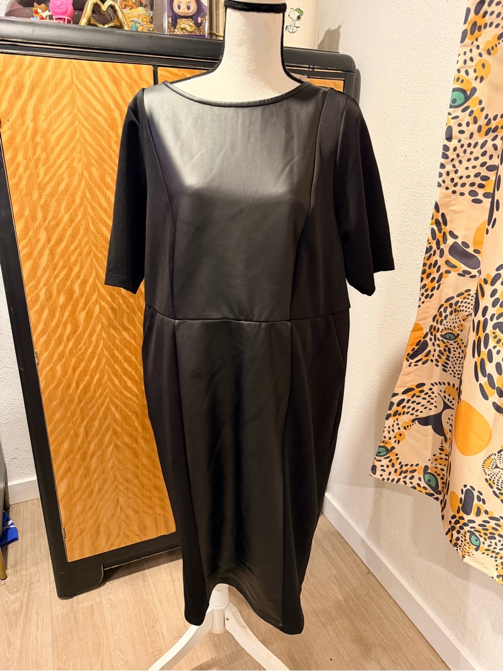 TorridBlack Faux-Leather Panel Women's Dress size 2 NWT